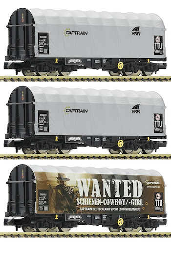 3-tlg. Set: Schiebeplanenwagen, Captrain