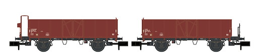 2er Set offene Güterwagen L6 SBB, Ep.IV, Stahl-Ausführung