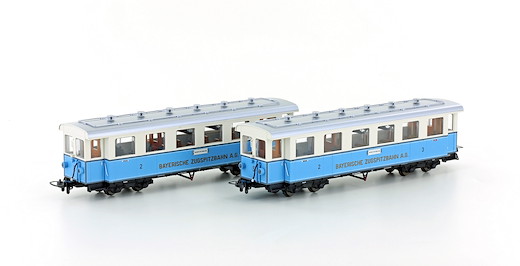 Zugspitzbahn 2 Wagen H0m / 12mm