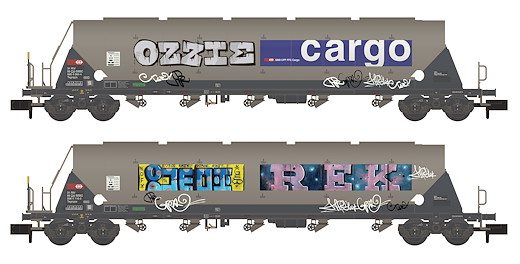 SBB-C 2 Silowagen Taggnpps, gealtert und mit Graffiti, Ep. VI