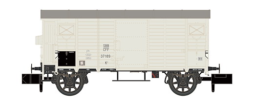 SBB gedeckter Güterwagen, weiss, Ep. III