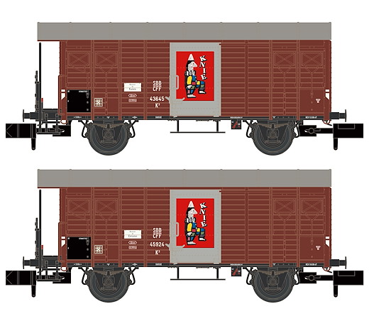 SBB 2 gedeckte Güterwagen K3 Zirkus Knie