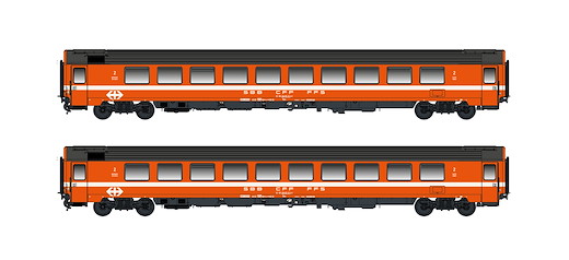 SBB 2er Set Personenwagen Bpm, 2.Kl. (UIC Z1), Ep.