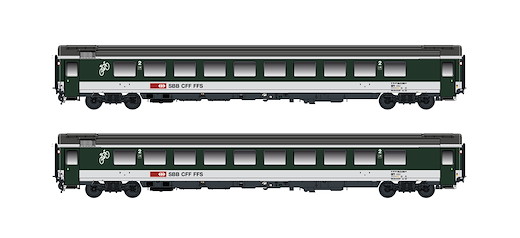 SBB 2er Set Personenwagen Bpm, 2.Kl. (UIC Z1), Ep.