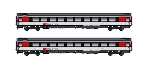 SBB 2er Set Personenwagen Bpm, 2.Kl. (UIC Z1), Ep.