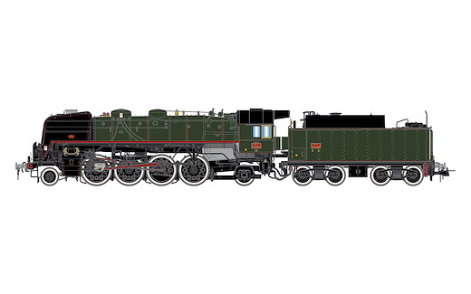 SNCF Dampflok 141R 1244 grün mit Öltender, Ep. V