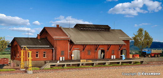 H0 Güterhalle mit Lademaß und