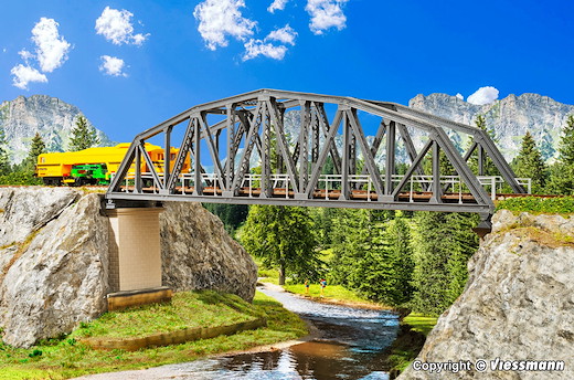 H0 Stahlbogenbruecke eingleis