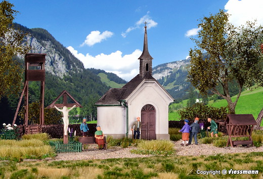 H0 Kapelle mit Zub. in Hirsch