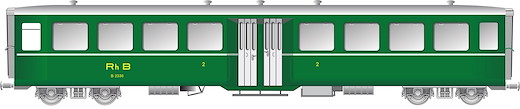 RhB Mitteleinstiegwagen mittelschwere Bauart B2330 grün
