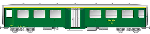 RhB Mitteleinstiegwagen mittelschwere Bauart A1222 grün RhB