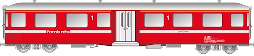RhB Mitteleinstiegwagen Fliegender Rätier A1251 rot New Design