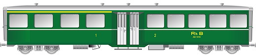 RhB Mitteleinstiegwagen leichte Bauart AB1513 grün