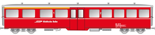 RhB Mitteleinstiegwagen leichte Bauart aussen glatt AB1515 rot