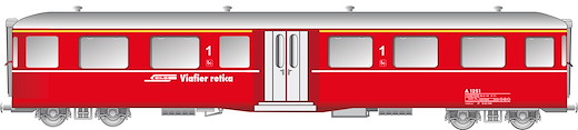 RhB Mitteleinstiegwagen Fliegender Rätier A1251 rot RhB Schriftzug