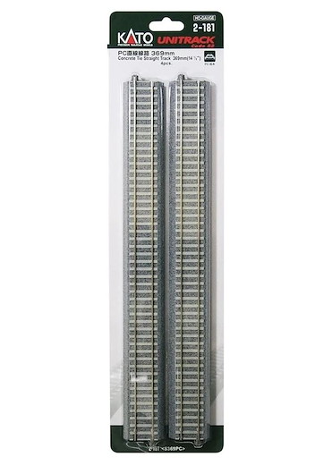 Gleis gerade -Beton- 369mm, 4 Stück / 2-180