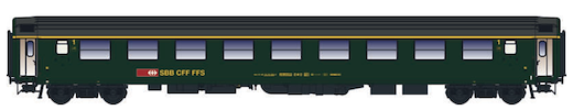 SBB UIC-X Am grün, Dach grau, Logo neu, Ep. IVb