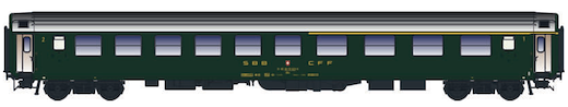 SBB UIC-X ABm grün, Dach silber, Logo alt Ep. IVa