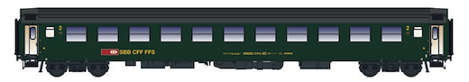 SBB UIC-X Bm grün, Dach grau, Logo neu Ep. IVb