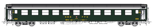 SBB Bcm altes Logo 12 Abteile Tagespositon Ep III