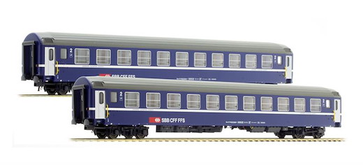 SBB Bcm 2er Set blau, neues Logo 11 Abteile  Ep IV