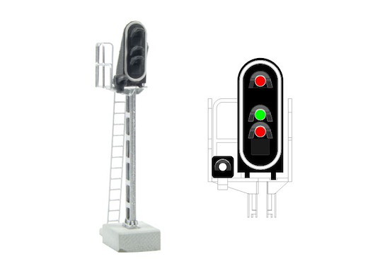 SNCF - Hauptsignal mit 4 LEDs (Rot/Grün/Rot/Weiss)