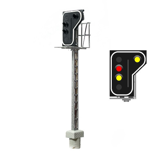 SNCB Signal 3 Lichter (Rot/Gelb/Gelb) - linke Seite