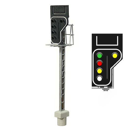 SNCB U-Signal 5 Lichter (Grün/Rot/Gelb/Weiss - Gelb) - linke Seite