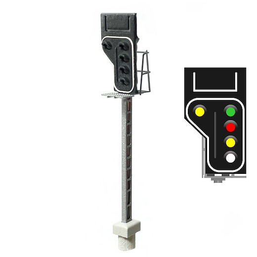 SNCB U-Signal 5 Lichter (Grün/Rot/Gelb/Weiss - Gelb) - rechte Seite