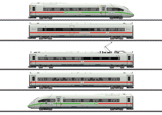 Triebwagenzug ICE 4 Baureihe 412/812 mit grünem Streifen, DB