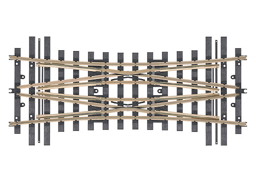 Doppelte Kreuzungsweiche -Radius 1.394 mm, Abzweigwinkel 15°