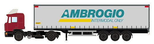 MAN F90 Gardinenplanen-Sattelzug Ambrogio