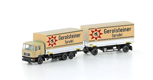MAN F90, 3-achs Koffer-Hängerzug Gerolsteiner