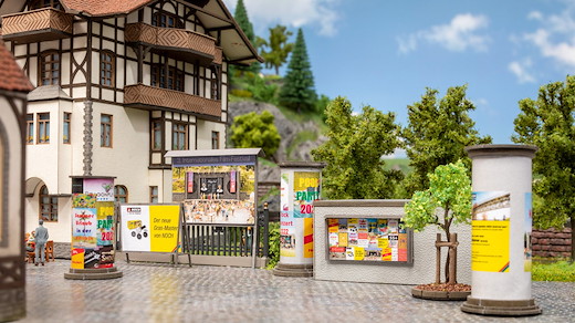 *L-C N Litfaßsäulen & Werbewände je 3 Stück