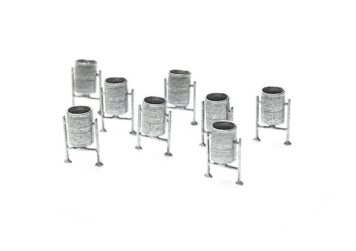 Abfalleimer aus Metall, silbern (8 St.)