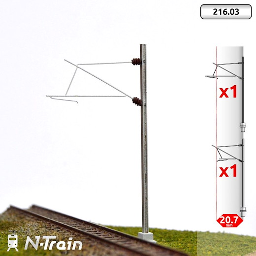 SNCF - H-Profilmasten mit 25kV Ausleger - M (2 St.)