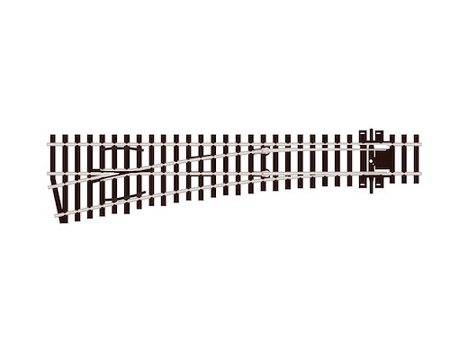 H0 Cd75 12° Weiche links, Holzschwellen, mittlere, R 914 mm