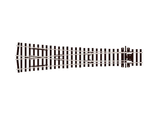 H0 Cd75 12° Y-Weiche, Holzschwellen, lang, R 1829 mm