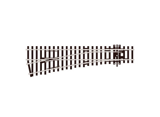Code 100 12° Weiche links, kurz, R 610 mm