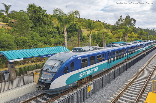 Sound-Dieseltriebwagen "Desiro" NCTD Sprinter VI #2 Wechselstromversion, inkl. PIKO Sound-Decoder,