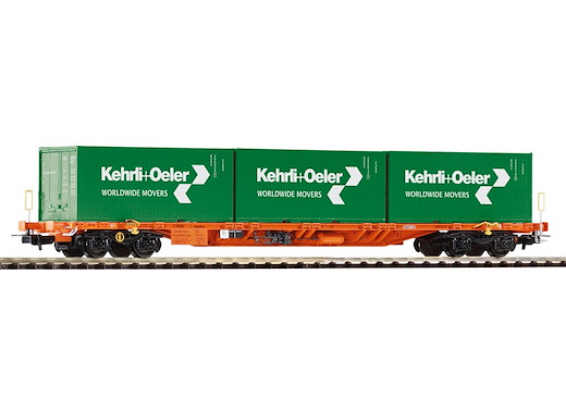 Tragwagen Sgnss SBB mit 3x20' Containern „Kehrli+Oeler“