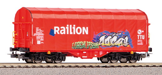 Schiebeplanenwagen Railion NS V mit Graffiti