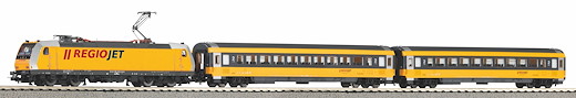 PIKO SmartControlwlan Set mit Bettungsgleis CZ Regiojet VI Personenzug