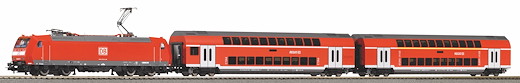 PIKO SmartControlwlan Set mit Bettungsgleis DB AG VI Doppelstockpersonenzug