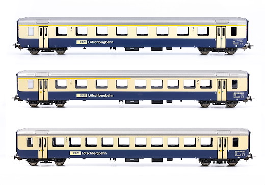 BLS Personenwagenset EW I 1x 1.Klasse, 1x 1./2 Klasse und 1x 2.Klasse, Ep. V, AC