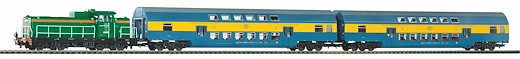 Start-Set mit Bettung SM42 mit Doppelstockwagen PKP
