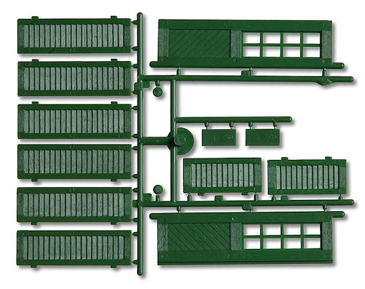 Fensterläden und Türen, grün