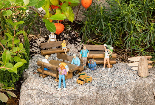 Rustikale Holzbänke und -tische