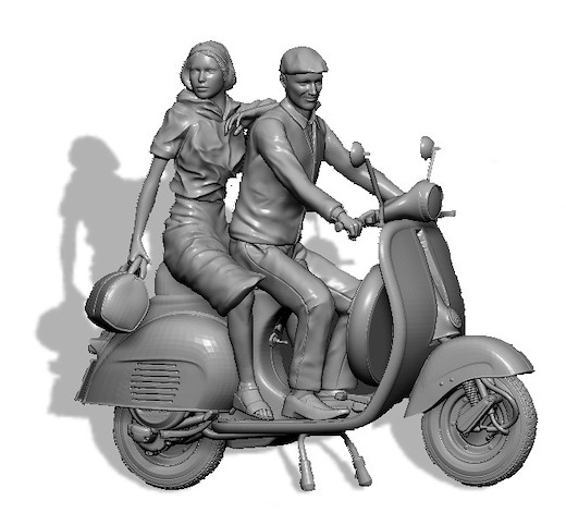 Vespa Roller mit Paar