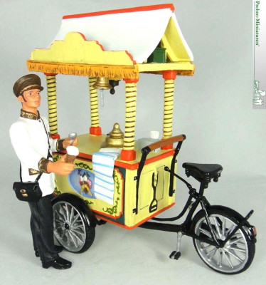 Eisfahrrad mit Verkäufer Set